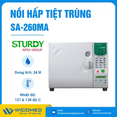 Nồi hấp tiệt trùng để bàn sấy chân không Sturdy SA-260MA