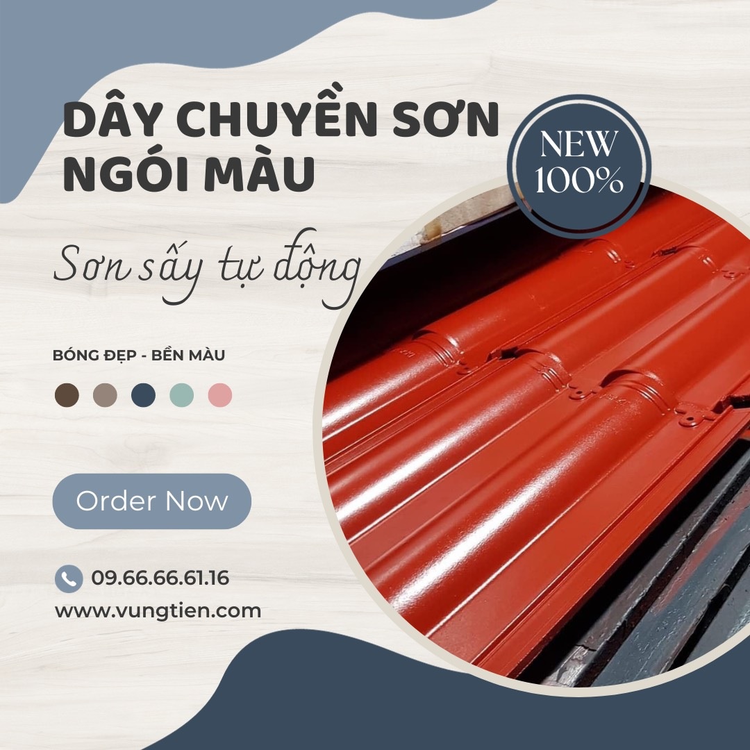 Dây chuyền sơn sấy ngói xi măng màu bằng công nghệ hồng ngoại