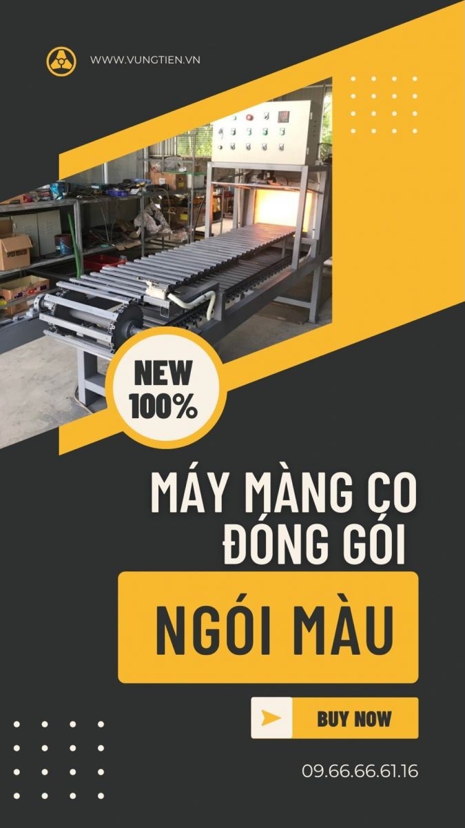 Máy co màng đóng gói ngói xi măng màu