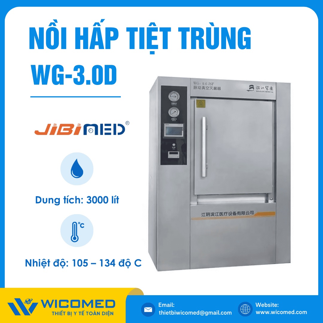 Nồi hấp tiệt trùng dung tích lớn 3000 lít Jibimed WG-3.0D