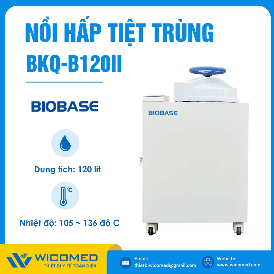 Nồi hấp tiệt trùng sấy khô 120 lít Biobase BKQ-B120II