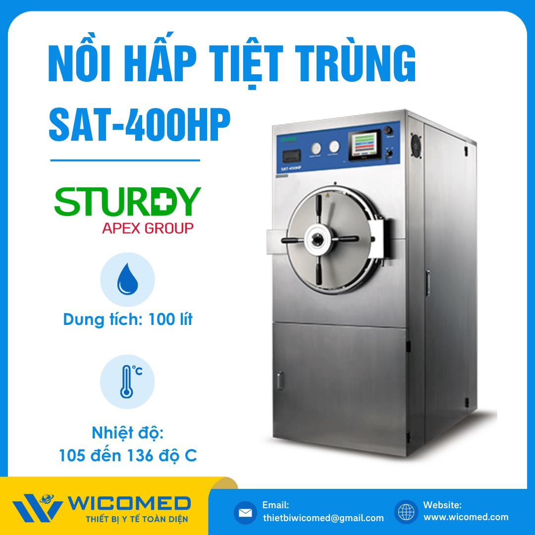 Nồi hấp tiệt trùng buồng tròn 1 cửa Sturdy SAT-400HP