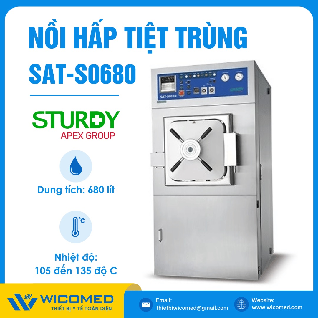 Nồi hấp tiệt trùng buồng hấp vuông Sturdy SAT-S0680