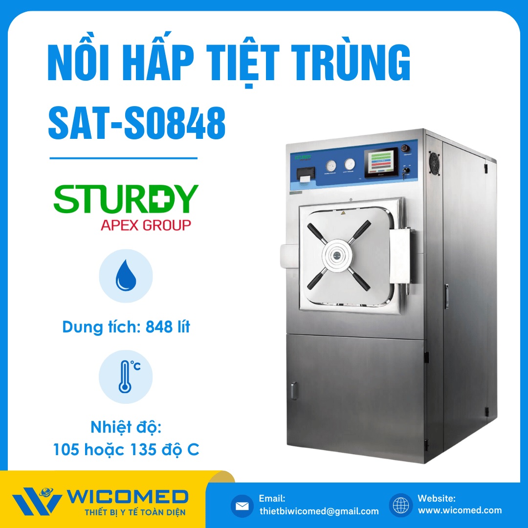 Nồi hấp tiệt trùng buồng hấp vuông Sturdy SAT-S0848